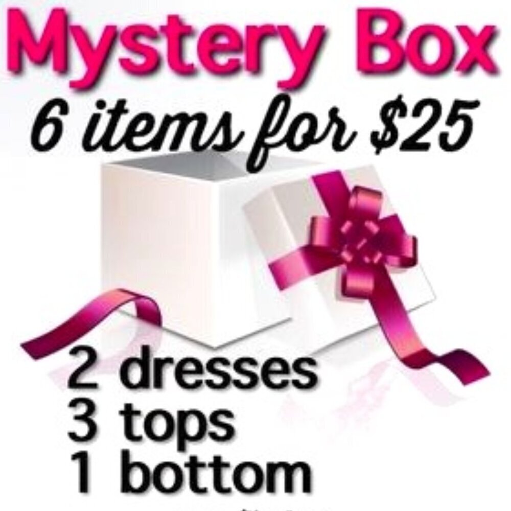 MYSTERY BOX 6 ITEMS FOR $25 - 2 DRESSES, 3 TOPS & 1 BOTTOM - Limited Boxes !